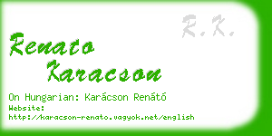 renato karacson business card